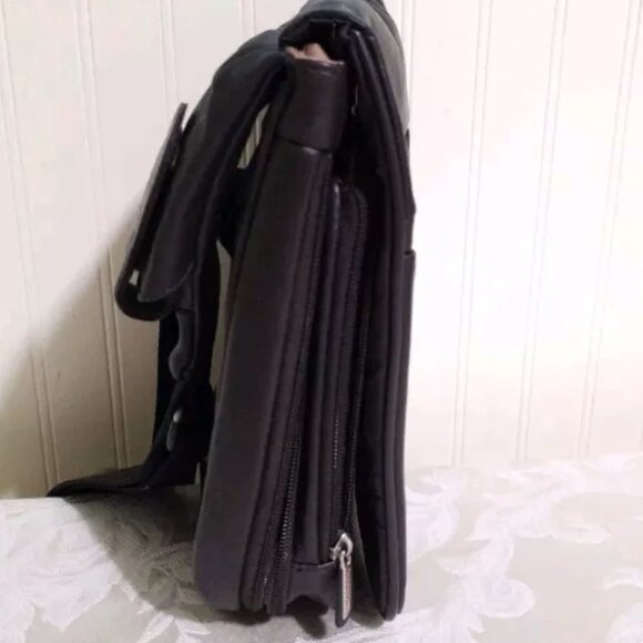 NEW Travelon Dark Brown 100% Leather Small Crossbody Anti-Theft Travel Bag Purse - Picture 11 of 16